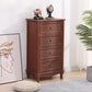 Contemporary Rectangle Accent Chest with Drawers 13.77" Wide Wood Chest Coffee 4 Clearhalo 'Cabinets & Chests' 'cabinets_chests' 'furn' 'furn_cabinets_chests' 'Furniture' 'Living Room Furniture' 5603865