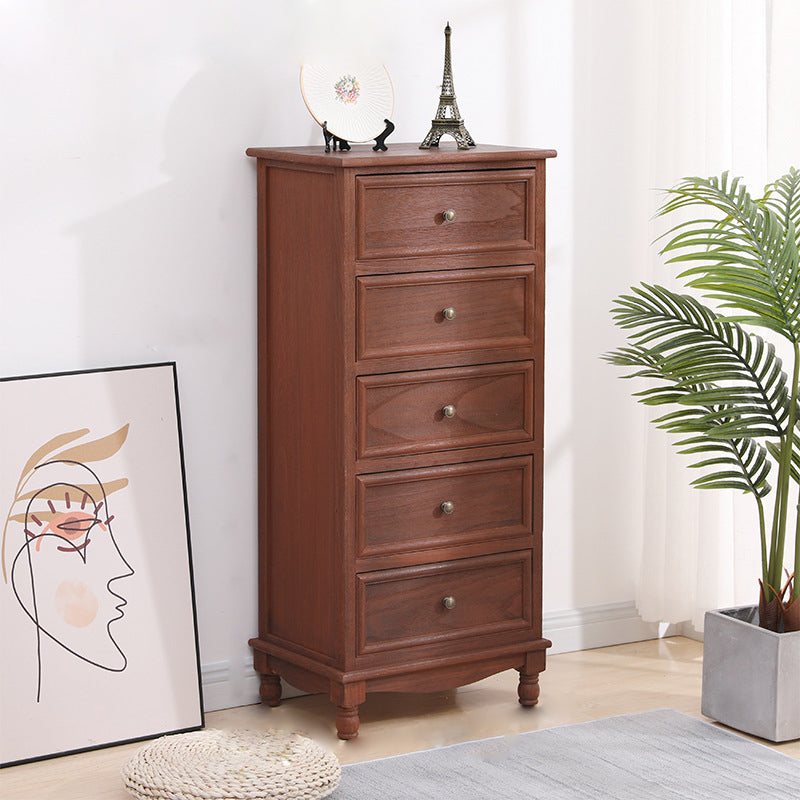 Contemporary Rectangle Accent Chest with Drawers 13.77" Wide Wood Chest Coffee 5 Clearhalo 'Cabinets & Chests' 'cabinets_chests' 'furn' 'furn_cabinets_chests' 'Furniture' 'Living Room Furniture' 5603866