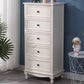 Contemporary Rectangle Accent Chest with Drawers 13.77" Wide Wood Chest Ivory 5 Clearhalo 'Cabinets & Chests' 'cabinets_chests' 'furn' 'furn_cabinets_chests' 'Furniture' 'Living Room Furniture' 5603870