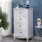 Contemporary Rectangle Accent Chest with Drawers 13.77" Wide Wood Chest White 4 Clearhalo 'Cabinets & Chests' 'cabinets_chests' 'furn' 'furn_cabinets_chests' 'Furniture' 'Living Room Furniture' 5603876