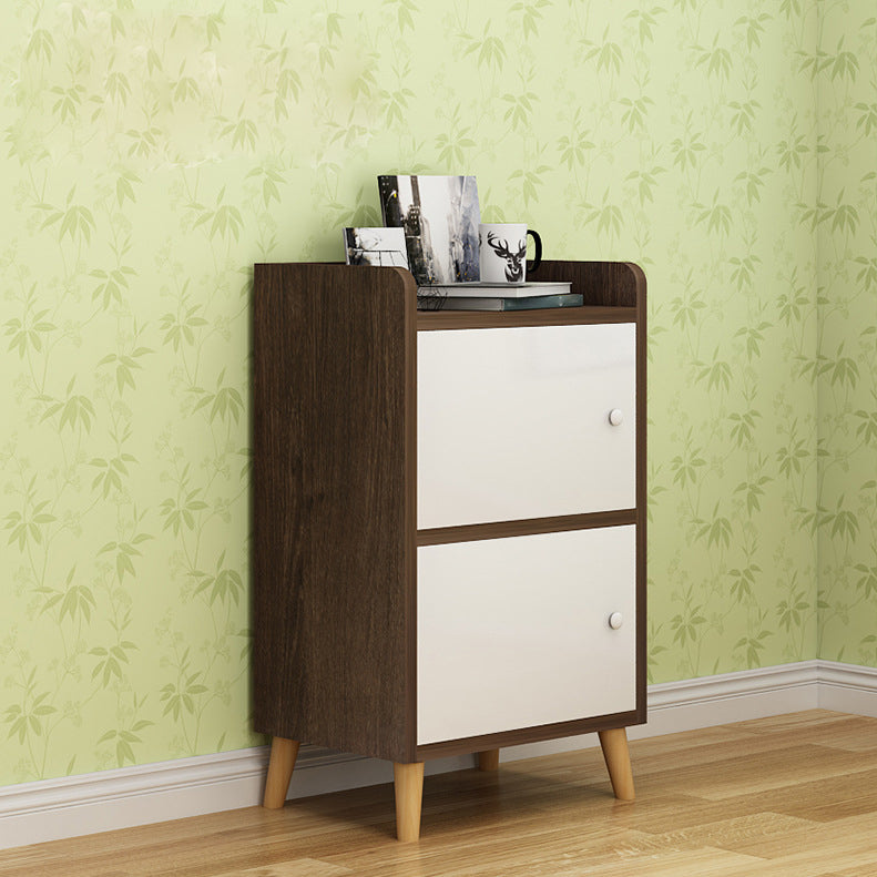 Scratch Resistant Rectangle Accent Cabinet 9.84" Wide Contemporary Wooden Cabinet 16"L x 10"W x 29.5"H Walnut 2 Clearhalo 'Cabinets & Chests' 'cabinets_chests' 'furn' 'furn_cabinets_chests' 'Furniture' 'Living Room Furniture' 5603907