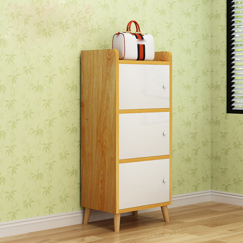 Scratch Resistant Rectangle Accent Cabinet 9.84" Wide Contemporary Wooden Cabinet 15.7"L x 9.8"W x 39.4"H Brown 3 Clearhalo 'Cabinets & Chests' 'cabinets_chests' 'furn' 'furn_cabinets_chests' 'Furniture' 'Living Room Furniture' 5603930