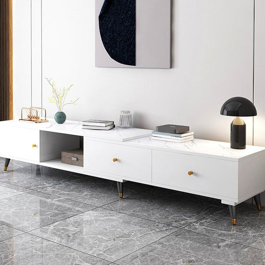 Lunghezza della console TV moderna Restro TV in legno regolabile con cassetti, 12 "D x 16" H