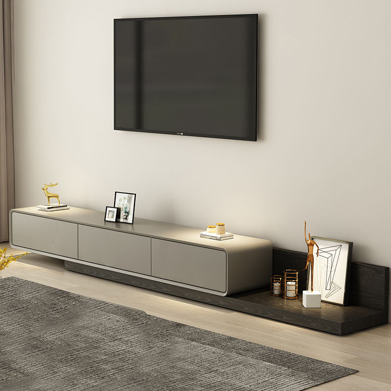 3-Drawer Floor-standing TV Stand Movable Wooden TV Stand Console , 16.5" D X 11.5" H 59"L x 16.5"W x 11"H Black-Gray Clearhalo 'furn' 'furn_tv_stands_entertainment_centers' 'Furniture' 'Living Room Furniture' 'TV Stands & Entertainment Centers' 'TV Stands & Media Storage Furniture' 'tv_stands_entertainment_centers' 5604067