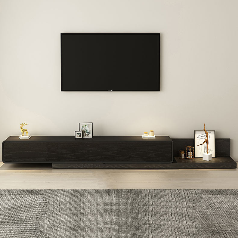 3-Drawer Floor-standing TV Stand Movable Wooden TV Stand Console , 16.5" D X 11.5" H 79"L x 16.5"W x 11"H Black Clearhalo 'furn' 'furn_tv_stands_entertainment_centers' 'Furniture' 'Living Room Furniture' 'TV Stands & Entertainment Centers' 'TV Stands & Media Storage Furniture' 'tv_stands_entertainment_centers' 5604071