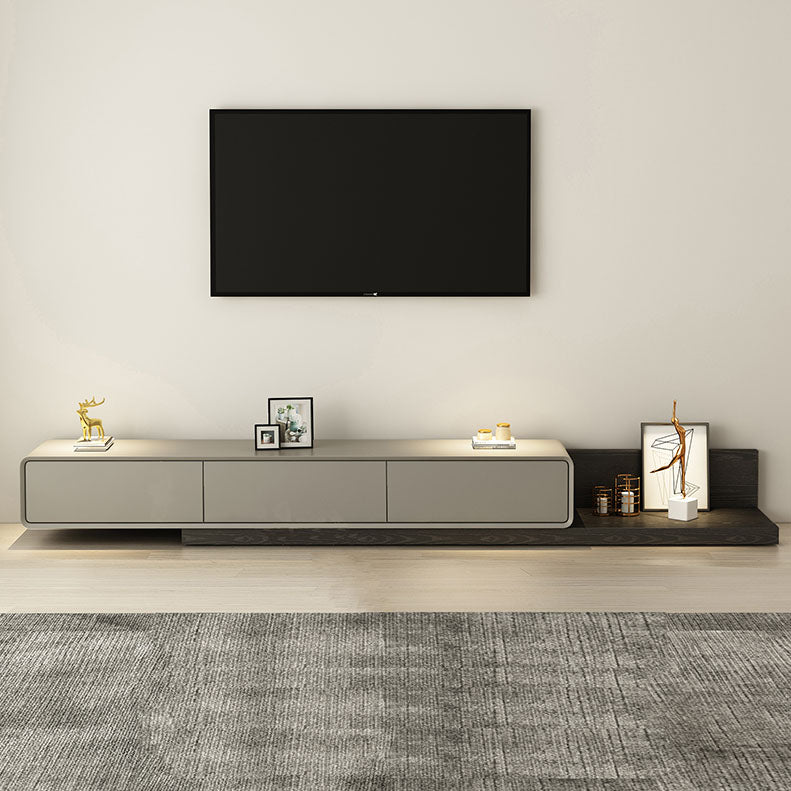 3-Drawer Floor-standing TV Stand Movable Wooden TV Stand Console , 16.5" D X 11.5" H 79"L x 16.5"W x 11"H Black-Gray Clearhalo 'furn' 'furn_tv_stands_entertainment_centers' 'Furniture' 'Living Room Furniture' 'TV Stands & Entertainment Centers' 'TV Stands & Media Storage Furniture' 'tv_stands_entertainment_centers' 5604072