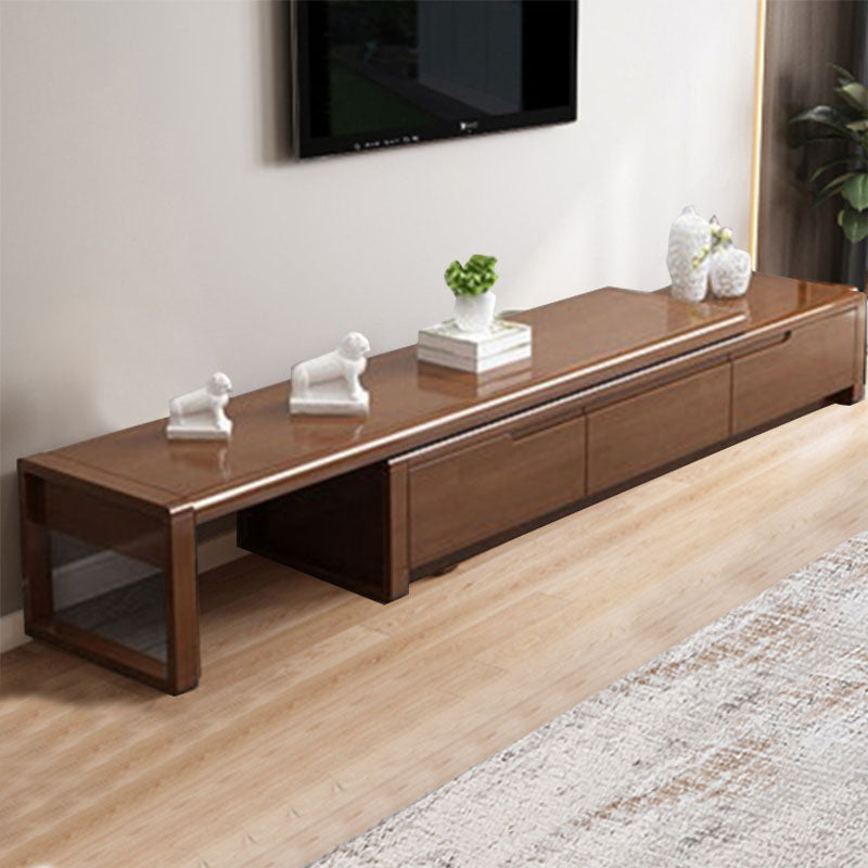 Solid Wood TV Stand Modern Adjustable TV Stand Console with Drawers 73"L x 17"W x 14"H Nut-Brown Clearhalo 'furn' 'furn_tv_stands_entertainment_centers' 'Furniture' 'Living Room Furniture' 'TV Stands & Entertainment Centers' 'TV Stands & Media Storage Furniture' 'tv_stands_entertainment_centers' 5604082