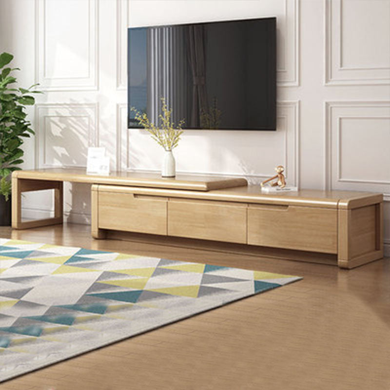 Solid Wood TV Stand Modern Adjustable TV Stand Console with Drawers 73"L x 17"W x 14"H Natural Clearhalo 'furn' 'furn_tv_stands_entertainment_centers' 'Furniture' 'Living Room Furniture' 'TV Stands & Entertainment Centers' 'TV Stands & Media Storage Furniture' 'tv_stands_entertainment_centers' 5604085