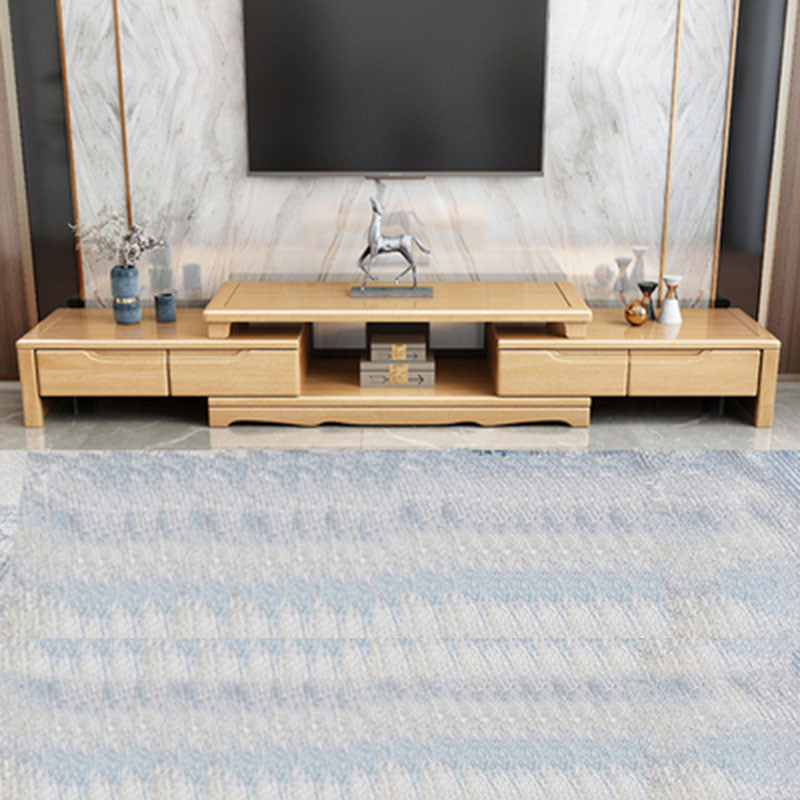 Solid Wood TV Stand Modern Adjustable TV Stand Console with Drawers 71"L x 14"W x 16.5"H Natural Clearhalo 'furn' 'furn_tv_stands_entertainment_centers' 'Furniture' 'Living Room Furniture' 'TV Stands & Entertainment Centers' 'TV Stands & Media Storage Furniture' 'tv_stands_entertainment_centers' 5604092