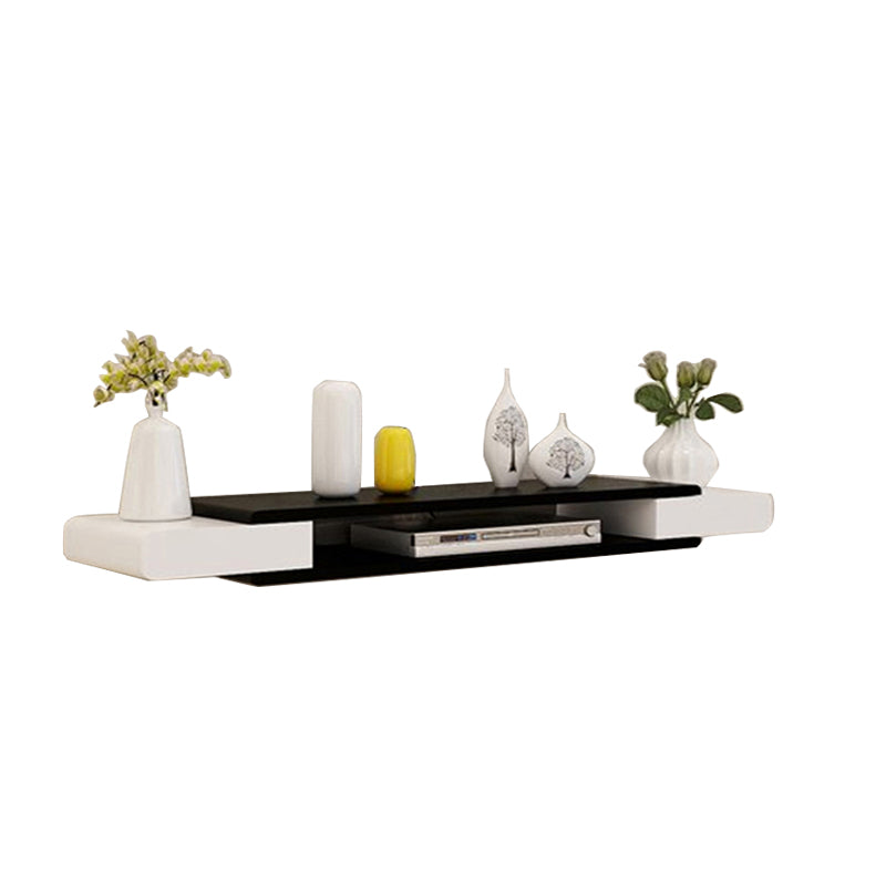 9,5 "D Console de média en bois à télévision murale moderne avec 2 étagères