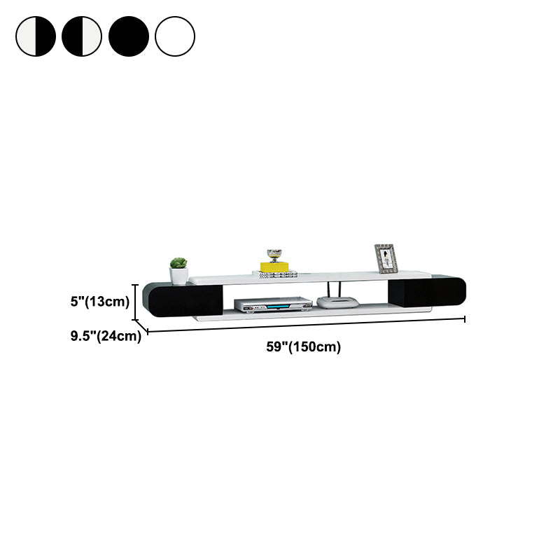 9,5 "D Console de média en bois à télévision murale moderne avec 2 étagères