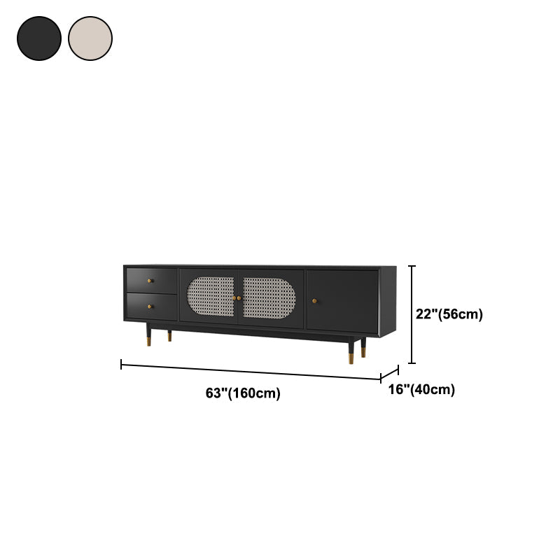 16" D Modern TV Stand Wooden Closed Storage Media Console with 2 Drawers and 1 Door Clearhalo 'furn' 'furn_tv_stands_entertainment_centers' 'Furniture' 'Living Room Furniture' 'TV Stands & Entertainment Centers' 'TV Stands & Media Storage Furniture' 'tv_stands_entertainment_centers' 5604184