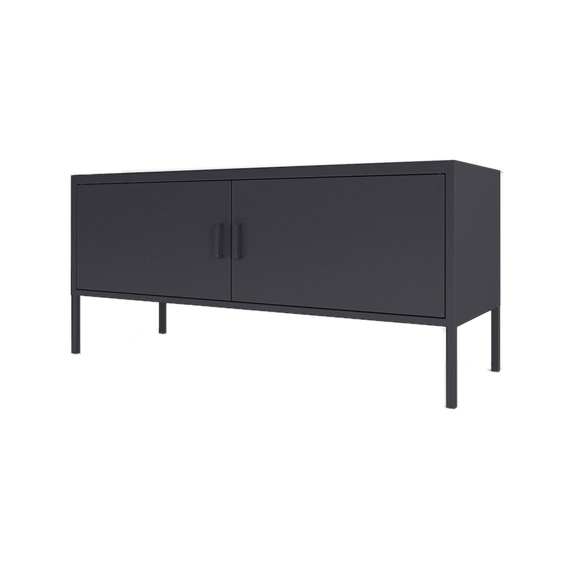 Modern Style Metal TV Stand Enclosed Storage TV Console,46.46"L x 15.74"W x 23.62"H Grey Clearhalo 'furn' 'furn_tv_stands_entertainment_centers' 'Furniture' 'Living Room Furniture' 'TV Stands & Entertainment Centers' 'TV Stands & Media Storage Furniture' 'tv_stands_entertainment_centers' 5604208
