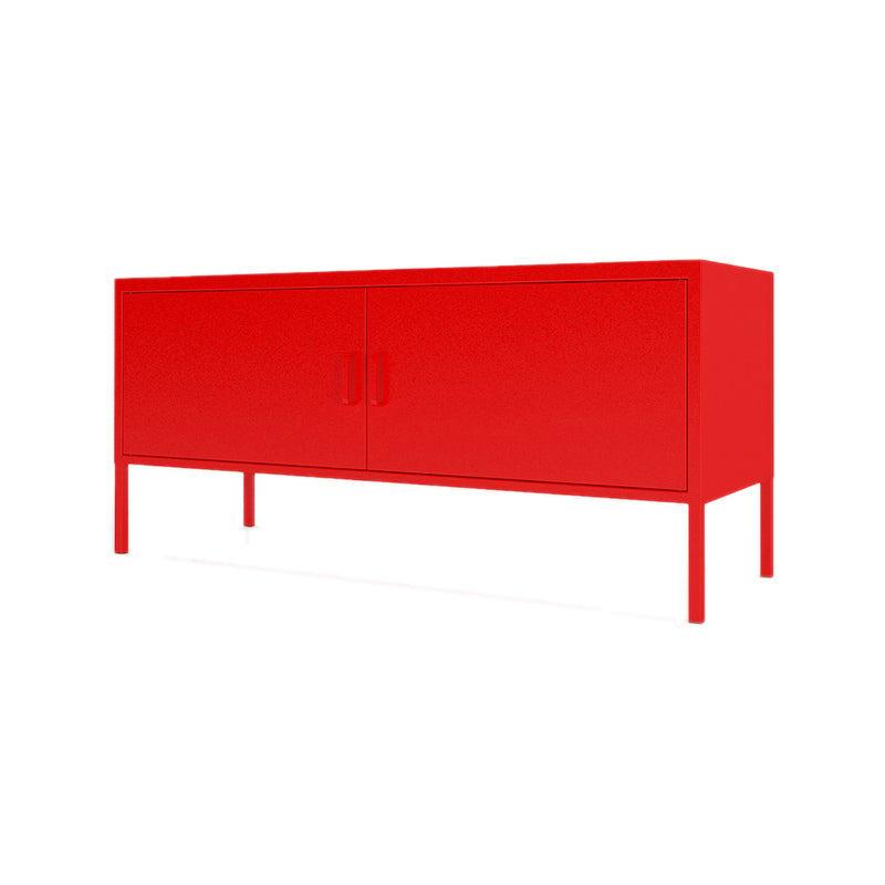 Modern Style Metal TV Stand Enclosed Storage TV Console,46.46"L x 15.74"W x 23.62"H Red Clearhalo 'furn' 'furn_tv_stands_entertainment_centers' 'Furniture' 'Living Room Furniture' 'TV Stands & Entertainment Centers' 'TV Stands & Media Storage Furniture' 'tv_stands_entertainment_centers' 5604214