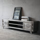 Meuble TV 17,72"H, console TV grise de style industriel avec 2 portes pour salon