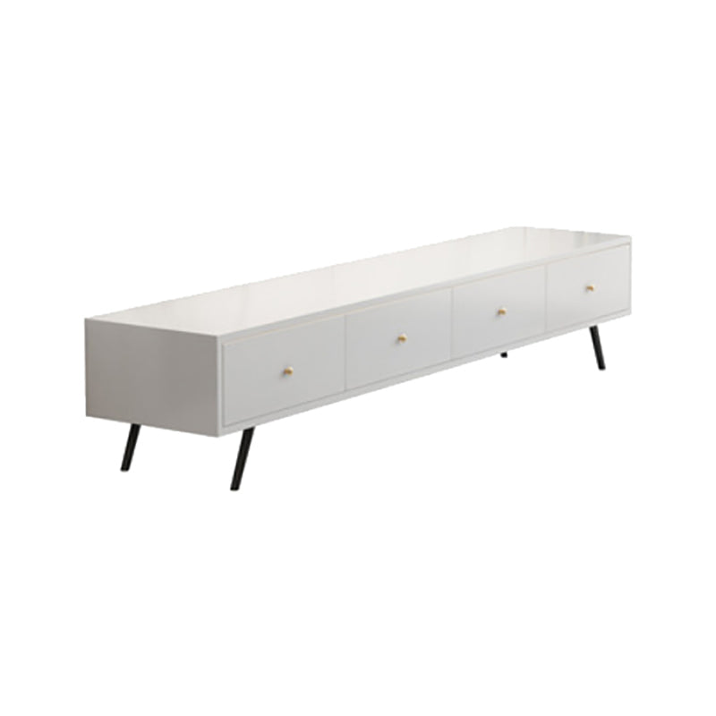 Stand de Wood TV Stand de estilo glamoroso Consola de TV de almacenamiento cerrado de color blanco con cajones
