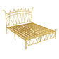 Crown Glam Headboard Bed Open-Frame Metal Bed With Footboard