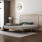 Glam Metallic Standard Bed, Beveled Open-Frame Headboard Bed Frame Full XL Gold Clearhalo 'Bedroom Furniture' 'Beds' 'furn' 'furn_beds' 'Furniture' 5604294