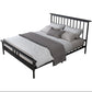 Glam Iron Slat Bed with Metal Legs and Rectangular Spindle Headboard