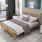 Glam Iron Slat Bed with Metal Legs and Rectangular Spindle Headboard