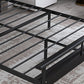 Glam Iron Slat Bed with Metal Legs and Rectangular Spindle Headboard