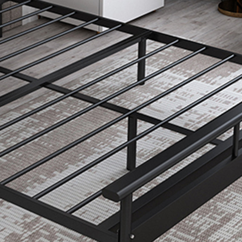 Glam Iron Slat Bed with Metal Legs and Rectangular Spindle Headboard