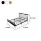 Glam Iron Slat Bed with Metal Legs and Rectangular Spindle Headboard