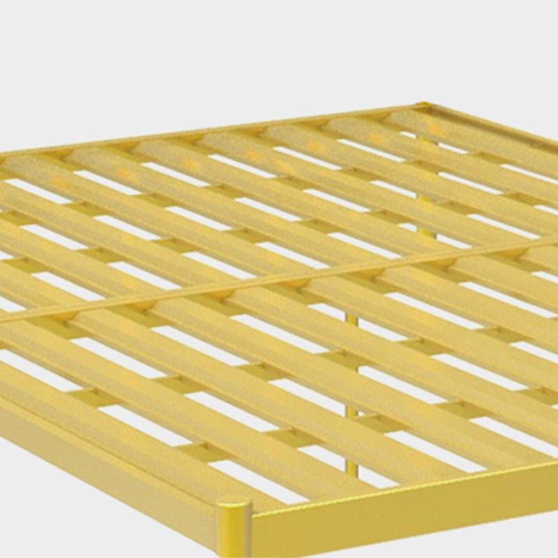 Glam Metallic Open-Frame Bed with with Rectangular Headboard and Footboard