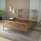 Glam Metallic Open-Frame Bed with with Rectangular Headboard and Footboard