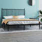 Metal Glam Slat Bed Solid Color Bed Frame with Spindle Headboard