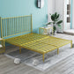 Metal Glam Slat Bed Solid Color Bed Frame with Spindle Headboard