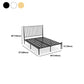 Metal Glam Slat Bed Solid Color Bed Frame with Spindle Headboard
