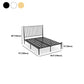 Metal Glam Slat Bed Solid Color Bed Frame with Spindle Headboard