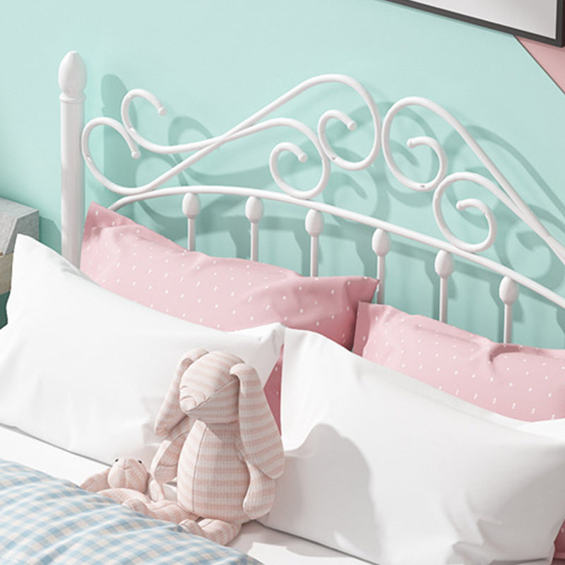 Glam Metal Open-Frame Bed with Camelback Headboard and Footboard