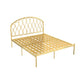Open-Frame Bed,47.24" H Arched Headboard Slat Bed with Metal Legs Light Gold Clearhalo 'Bedroom Furniture' 'Beds' 'furn' 'furn_beds' 'Furniture' 5604394
