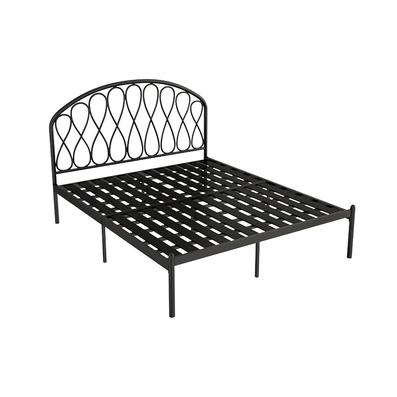 Open-Frame Bed,47.24" H Arched Headboard Slat Bed with Metal Legs Clearhalo 'Bedroom Furniture' 'Beds' 'furn' 'furn_beds' 'Furniture' 5604397