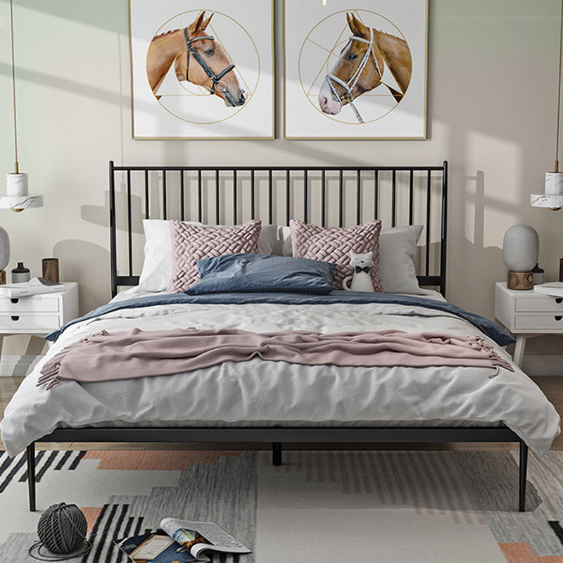 43.3" Metal Standard Bed with Spindle Headboard Low Profile Bed