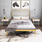 43.3" Metal Standard Bed with Spindle Headboard Low Profile Bed