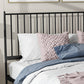 43.3" Metal Standard Bed with Spindle Headboard Low Profile Bed