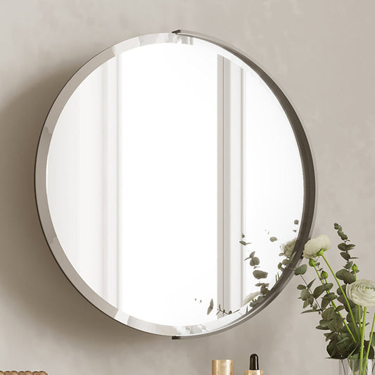 Stone Top Mirrored Make-up Vanity Metal Dressing Table Set with Stool Mirror None