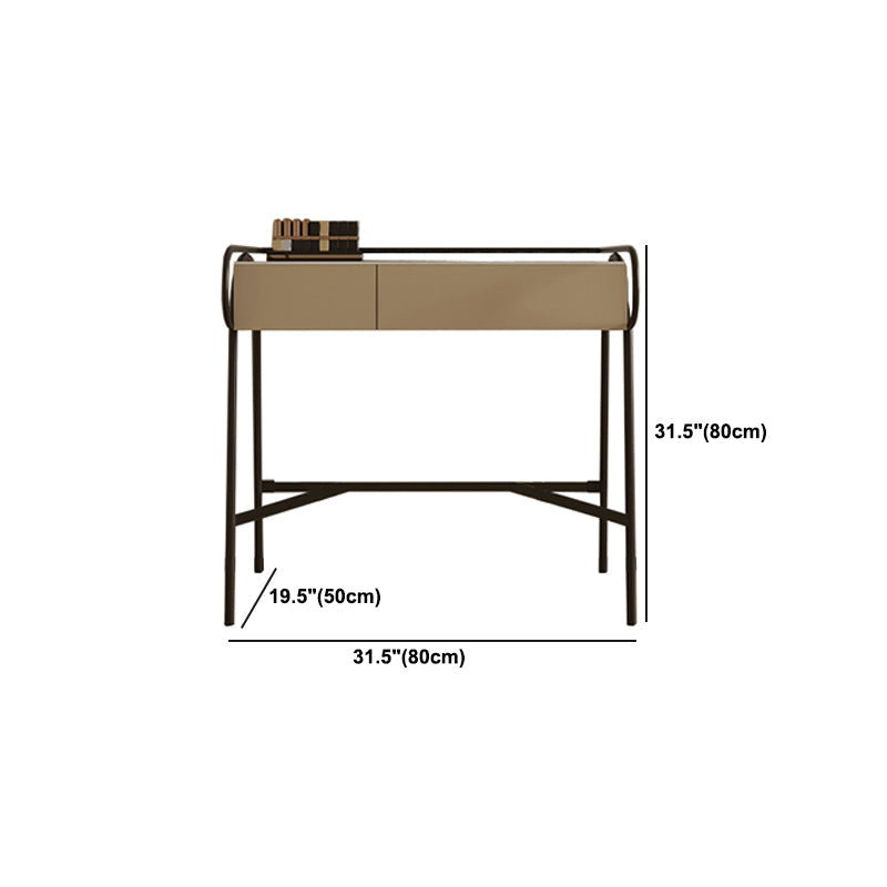 Stone Top Mirrored Make-up Vanity Metal Dressing Table Set with Stool Clearhalo 'Bedroom Furniture' 'furn' 'furn_makeup_vanities' 'Furniture' 'Makeup Vanities' 'makeup_vanities' 5604497