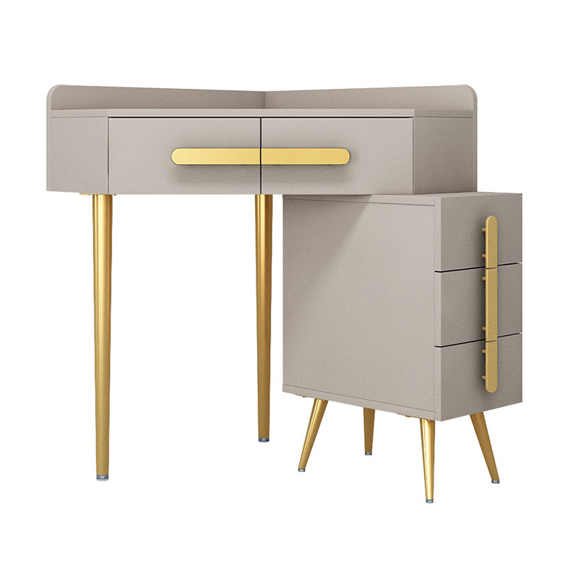 33.4" Wide Vanity Set with Stool Engineered Wood and Metal Dressing Table