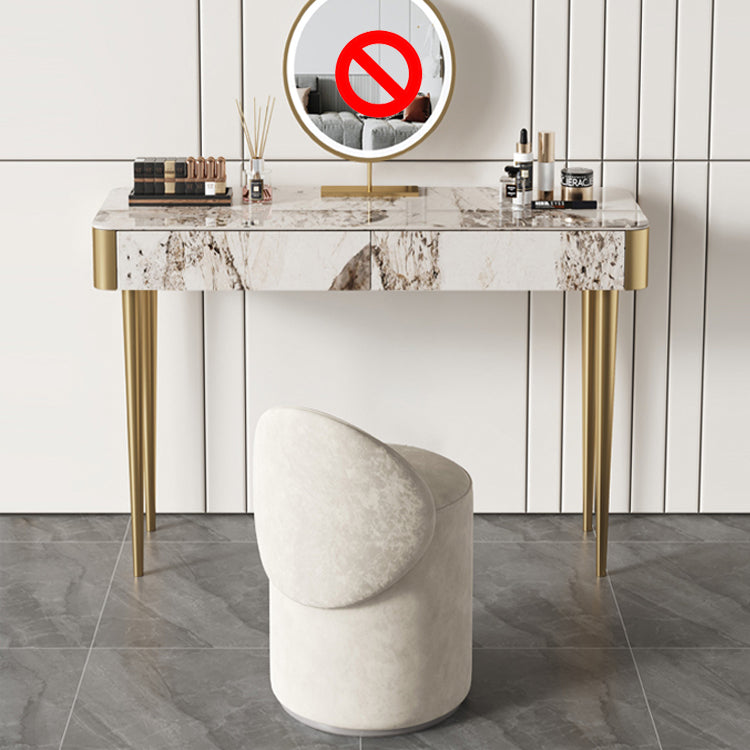 Tabouret de coiffeuse de maquillage de vanité luxueuse avec 2 tiroirs