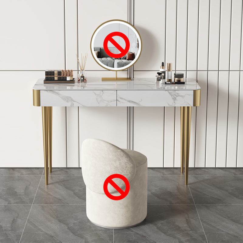 Tabouret de coiffeuse de maquillage de vanité luxueuse avec 2 tiroirs