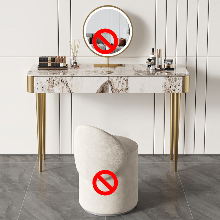 Tabouret de coiffeuse de maquillage de vanité luxueuse avec 2 tiroirs
