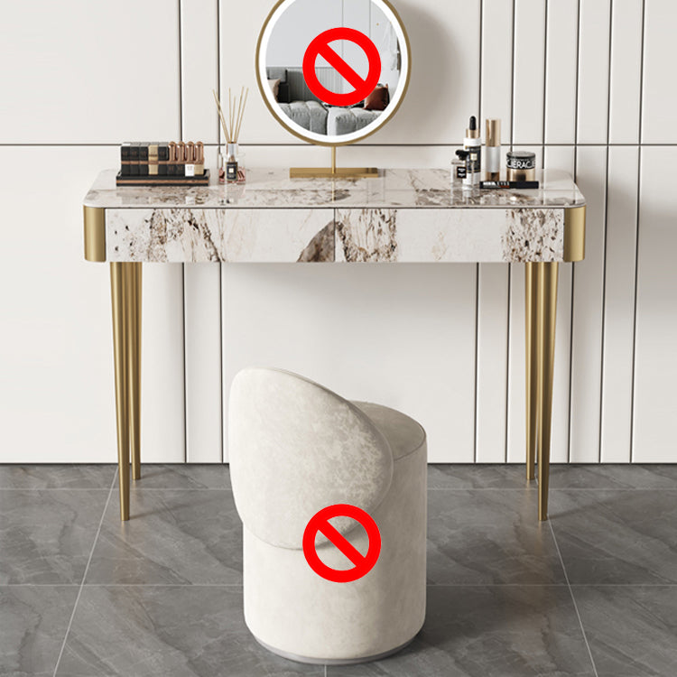 Tabouret de coiffeuse de maquillage de vanité luxueuse avec 2 tiroirs