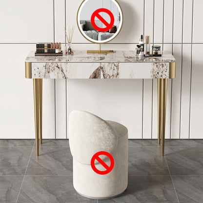 Tabouret de coiffeuse de maquillage de vanité luxueuse avec 2 tiroirs