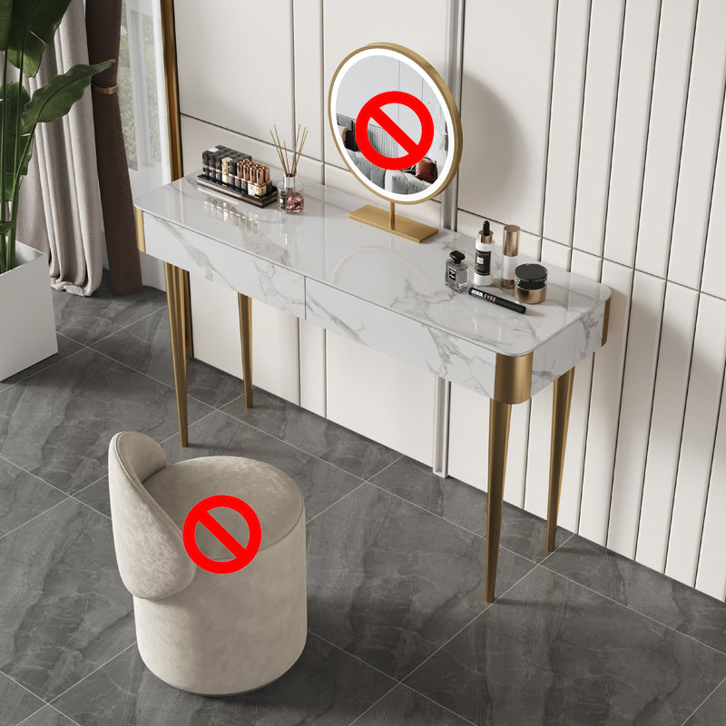 Tabouret de coiffeuse de maquillage de vanité luxueuse avec 2 tiroirs