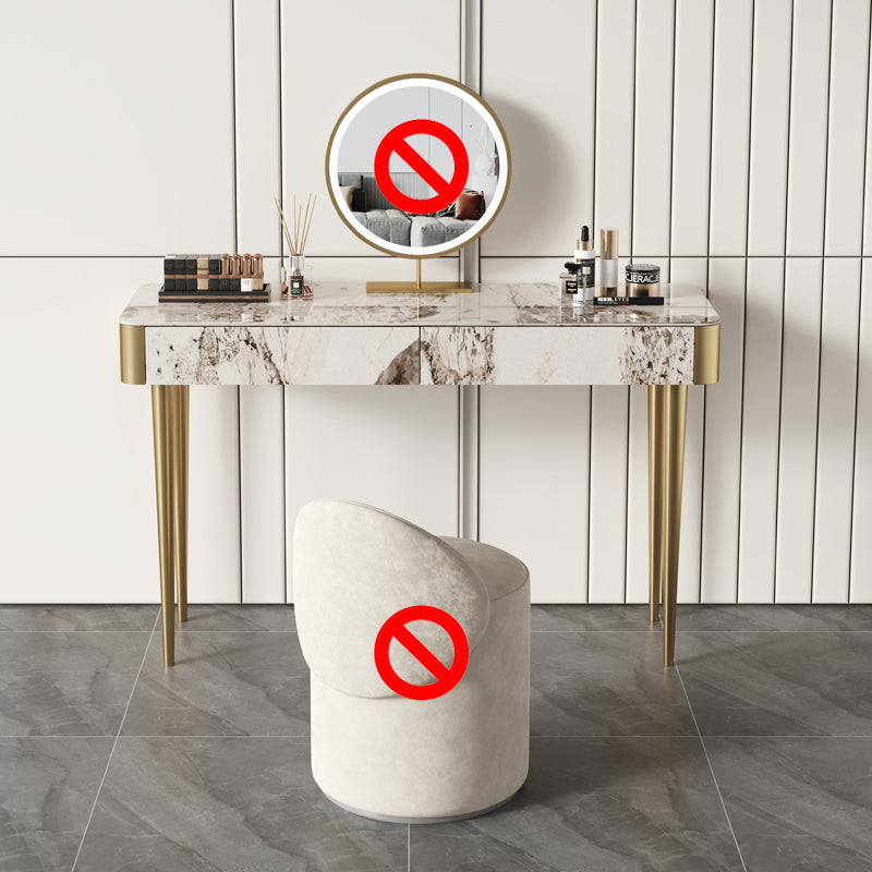 Tabouret de coiffeuse de maquillage de vanité luxueuse avec 2 tiroirs
