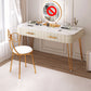 Metal Dressing Table with 2 Storage Drawers Stone Top Make-up Vanity